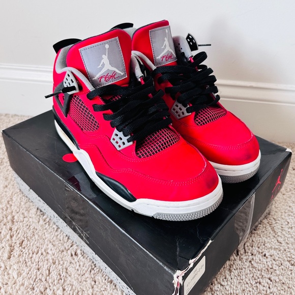 Engine Red Air Jordan 4 Retro Sneakers Size 10.5 - Picture 6 of 10